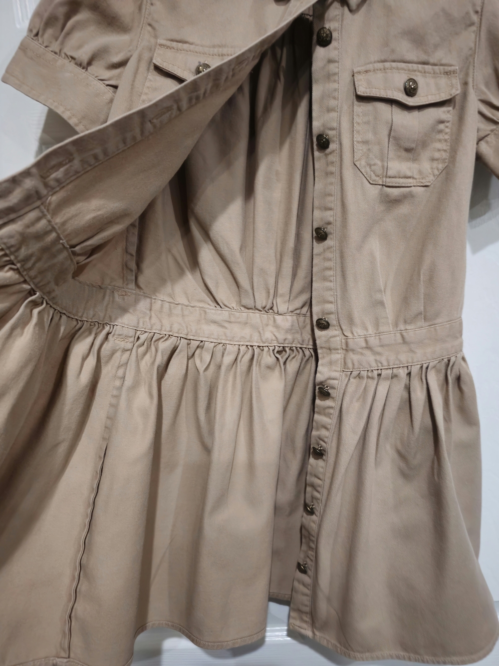 Polo by Ralph Lauren Girls' Khaki Button-Front Shirt Dress - Picture 4 of 5